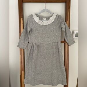 Crewcuts/J Crew Grey Dress with Rosette Neckline Detail